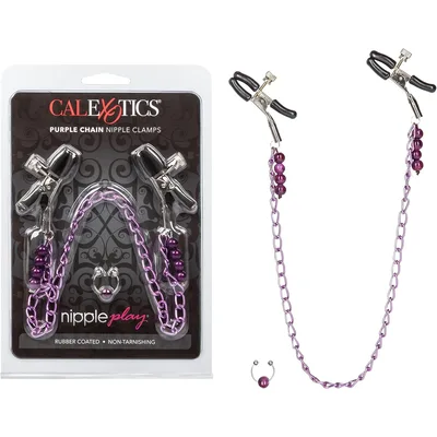 Pinze Capezzoli Regolabili con anello ombelico Catena per BDSM Fetish bondage