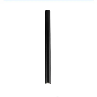 Plafoniera a sospensione cilindrica in metallo nero, lampadina GU10, 5.5x75cm