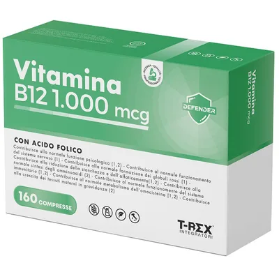 T-rex integratori vitamina b12 1000mcg 160 compresse da 100 mg