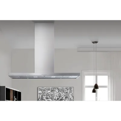 Airone Cappa a isola Slim Evo finitura acciaio AISI 430 da 120 cm