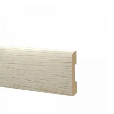 Battiscopa in duropolimero effetto legno rovere sbiancato 2000x68x10mm