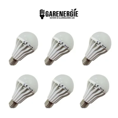 kit 6pz lampada goccia led a65 10w e27  bianco caldo 3000k
