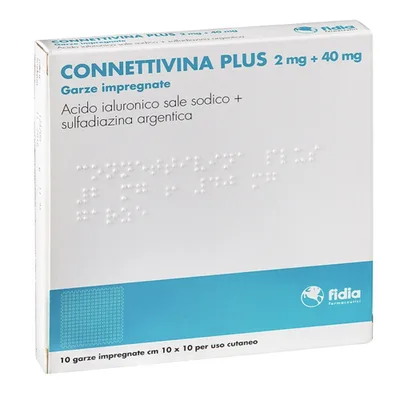 Connettivina Plus Garze Impregnate 2mg + 40mg 10x10 cm 10 Garze