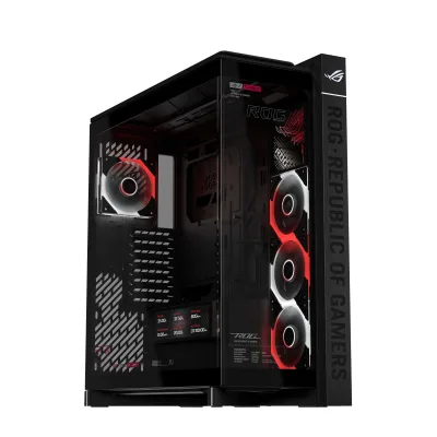 ASUS ROG CRONOX GR801 Vetro Temperato Curvo ARGB BLACK Midi Tower Nero con Schermo LCD 9.2"