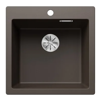 Blanco Lavello a una vasca PLEON 5 Dark Steel 4521677 finitura caffè da 51x51 cm - Sopratop
