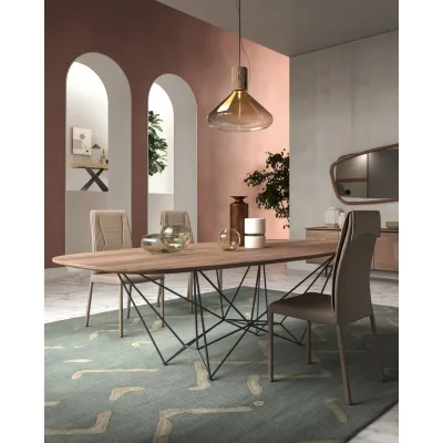 Ozzio Tavolo fisso Fil8 art. T237 con struttura in metallo e piano a scelta da 220x110 cm