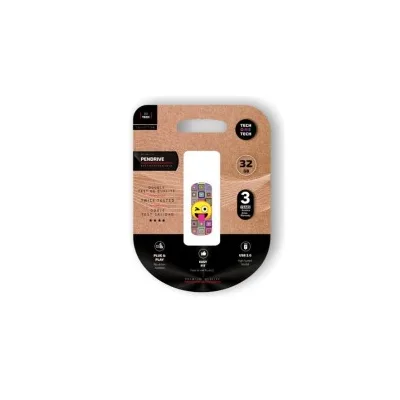 Pendrive TechOneTech Clip Tech Emoji Guiño Memoria USB 2.0 32GB TEC4402-32
