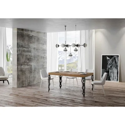 Itamoby Tavolo allungabile Karamay in nobilitato e talaio in ferro antracite da 160(264)x90 cm