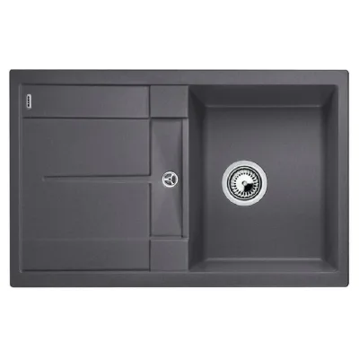 Blanco Lavello una vasca con gocciolatoio METRA 45 S 1518869 finitura grigio roccia da 78x50 cm - Sopratop