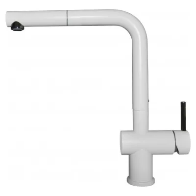 Elleci Miscelatore monocomando con canna girevole e doccetta estraibile STREAM PLUS MGKSTP68 finitura G68 bianco