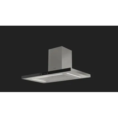 Fulgor Cappa a parete FTHD 900 TC BKX finitura inox e vetro nero da 90 cm