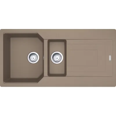 Franke Lavello una vasca con vaschetta e gocciolatoio Urban Incasso UBG 651 114.0686.780 in fragranite oyster da 100x50 cm