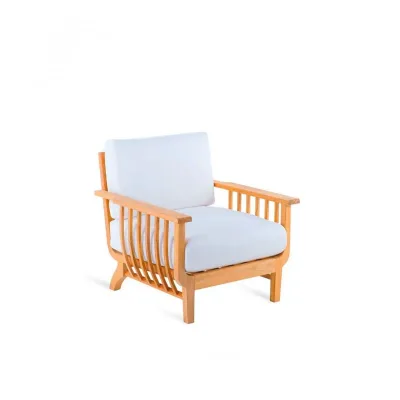 Unopiù Poltrona CHELSEA in legno teak - Con cuscino di seduta e schienale