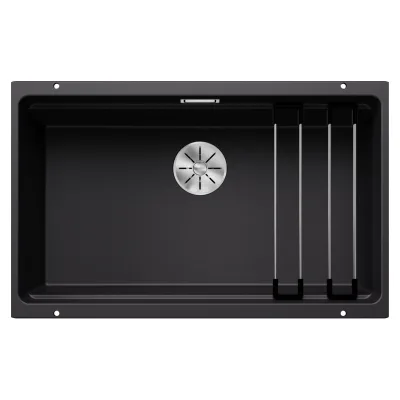 Blanco Lavello a una vasca ETAGON 700-U Platinum 5525891 finitura nero da 73x46 cm - Sottotop