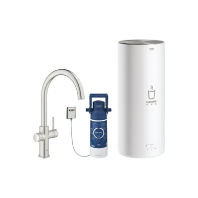 Grohe Miscelatore e boiler taglia L Red Duo 30079DC1 finitura super steeel