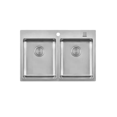 Foster Lavello due vasche 2269 080 finitura acciaio inox da 77x52 cm - IN PROMOZIONE FINO AL 30/06