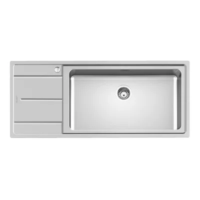 Foster Lavello una vasca con gocciolatoio a sinistra 3216 051 finitura acciaio inox da 116x50 cm