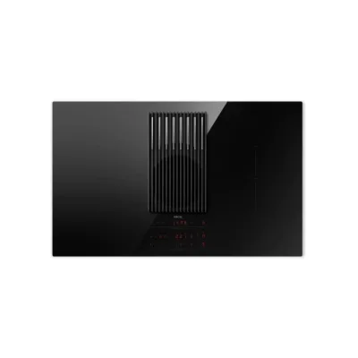 Elica Piano cottura a induzione con cappa NIKOLATESLA LIBRA EVO BL/A/83 PRF0196340 in vetro nero/ghisa da 83 cm