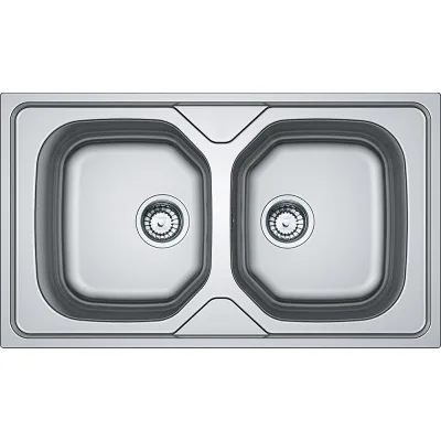 Franke Lavello due vasche Onda Line OLX 620-L 101.0180.197 finitura inox satinato da 86x50 cm