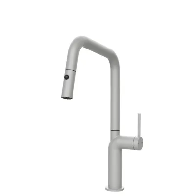 Gessi Miscelatore monocomando con doccetta estraibile Stelo Collection 60307 279 finitura Matte White - IN PROMOZIONE FINO AL 6/07