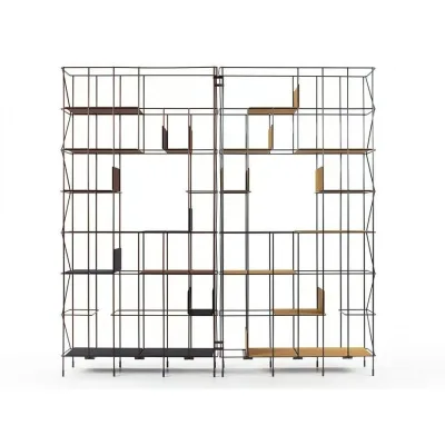 Horm Libreria a giorno componibile Network art. CM9030T in metallo verniciato da 98 cm e h. 192 cm