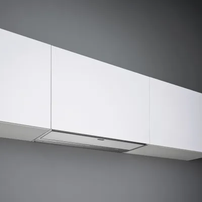 Falmec Cappa da incasso Move finitura acciaio inox e vetro bianco da 120 cm - IN PROMOZIONE CON VOUCHER FINO AL 6/07