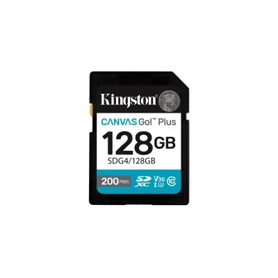 Scheda Memoria SDXC Kingston 128 GB UHS-I U3 V30 Classe 10 200 MB/s Canvas Go Plus SDG4/128GB