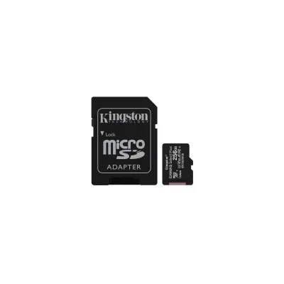 Scheda Memoria Kingston Micro SDXC Scheda 256GB Classe 10 100MB/s Canvas Select Plus + Adattatore SD SDCS3/256GB