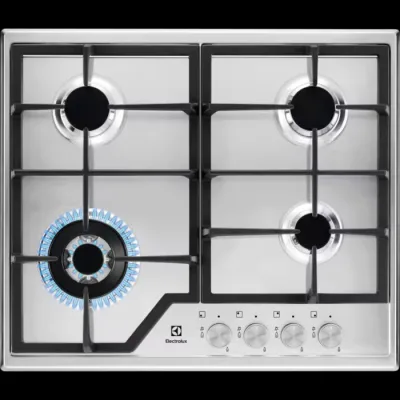 Electrolux | Piano cottura a gas Slim Profile KGS64362XX finitura inox EasyClean da 60 cm