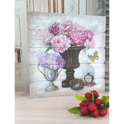 Quadro per Cucina dipinto su legno Shabby Chic ROMA 7