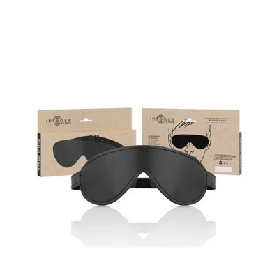 Intense Fetish Blind Mask Nera Pelle Vegana Mascherina BDSM D-236012