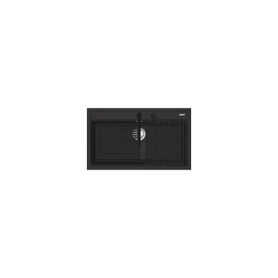 Barazza Lavello una vasca CITY KIT 1LCY91NK finitura b_granite nero da 86x51 cm Con kit accessori e miscelatore