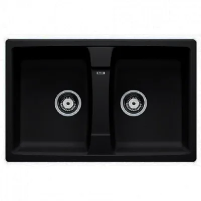 PRONTA CONSEGNA - Blanco | Lavello due vasche LEGRA 8 1546182 finitura nero da 78x50 cm - Sopratop
