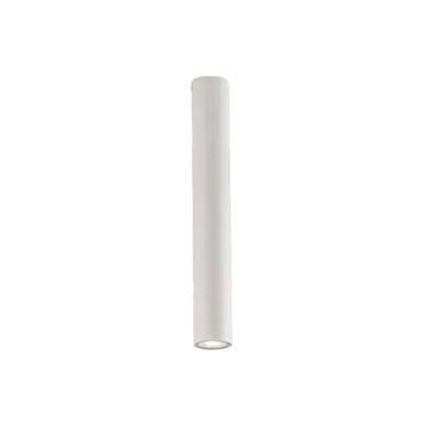 Plafoniera a sospensione cilindrica in metallo bianco, lampadina GU10, 5.5x40cm