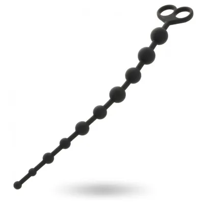 Stimolatore 10 perle anali Progressivo nero 34 cm x max 2,5 cm loop estrazione