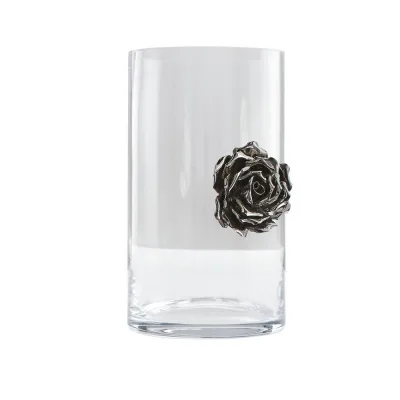 Adriani & Rossi Vaso Illusion rose con rosa in ceramica