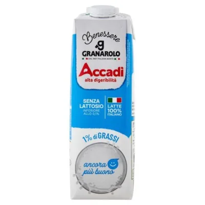 Latte Accadì 1L benessere senza lattosio 1% grassi