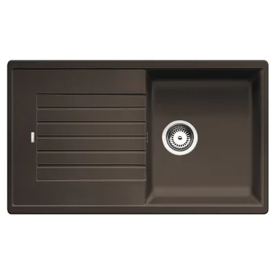 Blanco | Lavello una vasca con gocciolatoio ZIA 5 S 1520519 finitura caffè da 86x50 cm - Sopratop