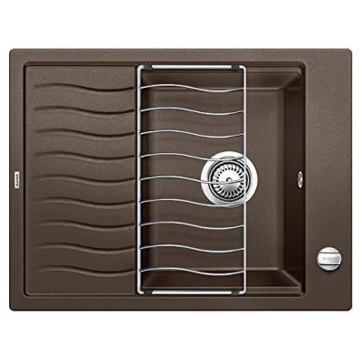 Blanco Lavello una vasca con gocciolatoio ELON 45 S 1520997 finitura caffè da 65x50 cm - Sopratop