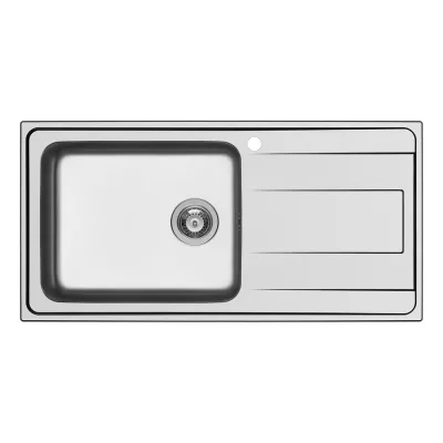 Schock Lavello una vasca con gocciolatoio a destra WAVE D100 L WAVD100LSX finitura inox spazzolato da 100x50 cm