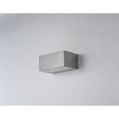 Applique da esterno rettangolare in alluminio nichel, LED 12W, CCT, 14x8.9x6.5cm