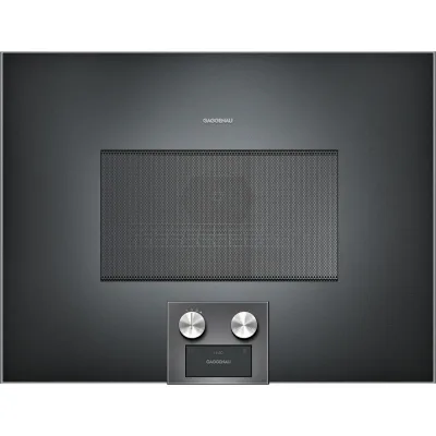 Gaggenau Forno combinato microonde con comandi in basso e cerniere a destra BM454100 finitura antracite da 60 cm