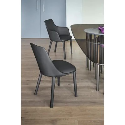 Bonaldo Sedia Miss Itala con gambe in metallo e seduta a scelta - Con braccioli