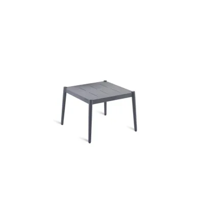 Unopiù Tavolino fisso LUCE in alluminio con piano a scelta da 56x56 cm - IN PROMOZIONE FINO AL 6/07