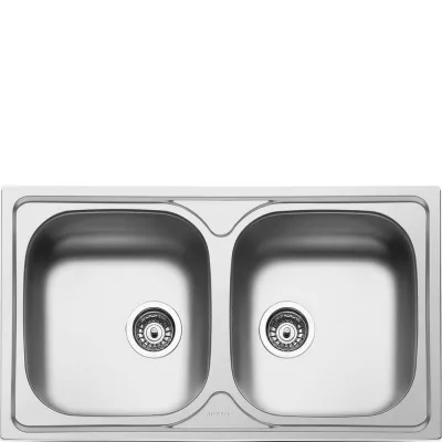 PRONTA CONSEGNA - Smeg Lavello due vasche LYP862 finitura acciaio inox da 86 cm
