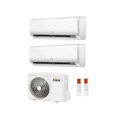 Climatizzatore Condizionatore FERROLI Dual Split serie GIADA M inverter da 12000+12000 con 27-3 WI-FI INTEGRATO R-32 12+12 A++/A+