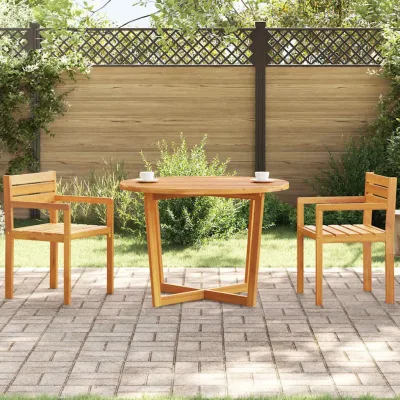 Tonda — Tavolo da pranzo rotondo da giardino Ø110x75 cm, massello di acacia