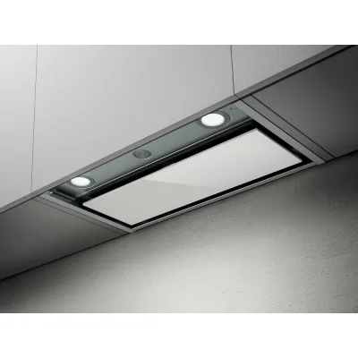 Elica Cappa da incasso BOX IN PLUS IXGL/A/90 PRF0097796A finitura acciaio inox e vetro bianco da 90 cm