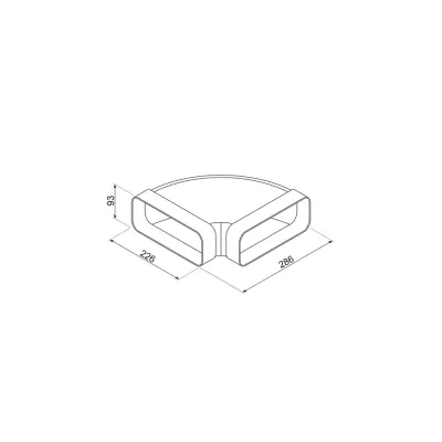 Smeg Kit di unione con curva orizzontale KITCH90 da 22.6x28.6 cm
