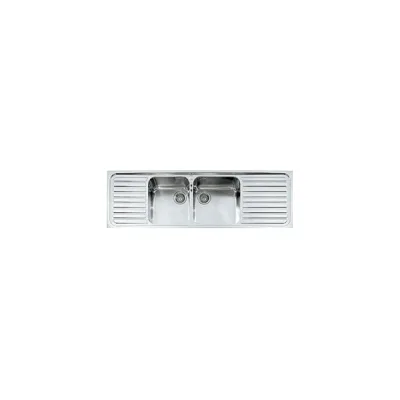 Alpes Lavello semifilo a due vasche F 5159/2V2S con gocciolatoio a destra e a sinistra in acciaio inox da 159x51 cm